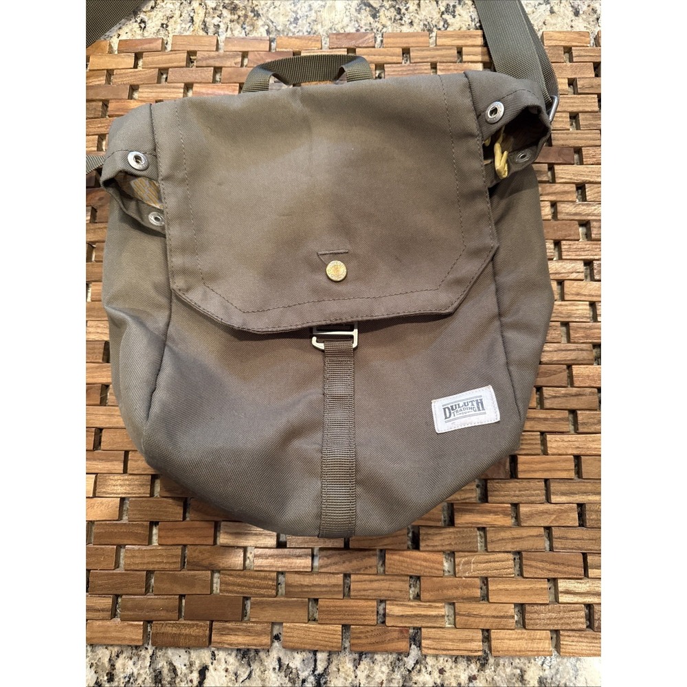 Duluth Trading Co Grey Canvas Travel Sling Bag Crossbody Purse Medium